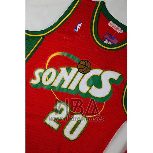 Camiseta Seattle SuperSonics Gary Payton NO 20 Historic Retro Rojo2